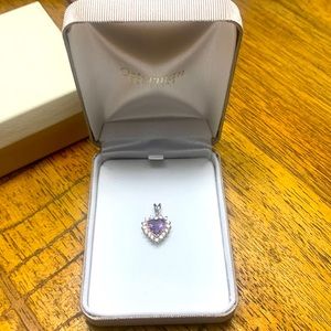 Heart-Shaped Amethyst diamonds pendant